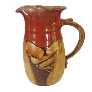 Mangum Pottery Art Studio Hand Thrown Carafe Pitcher Signed Chautauqua North Car